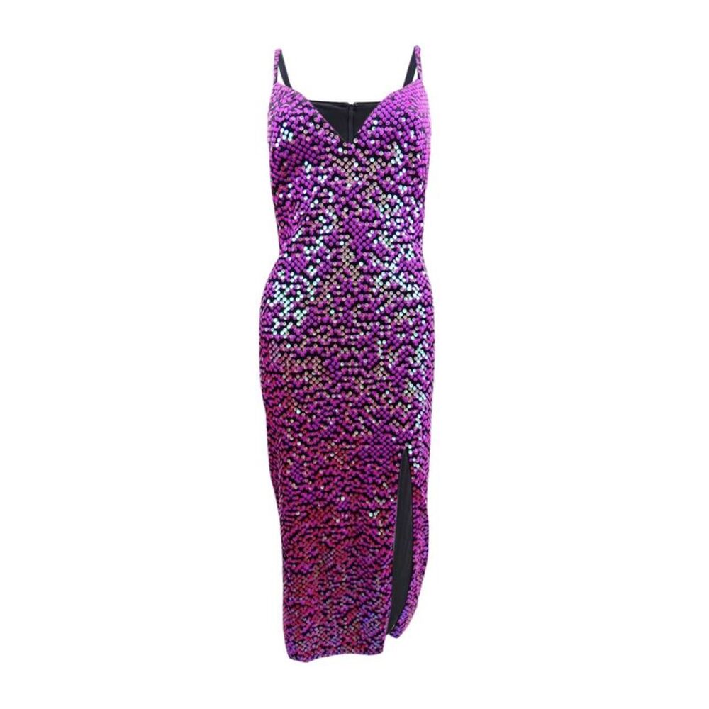 SHO Women's Sequined Midi Dress (S, Hot Pink)